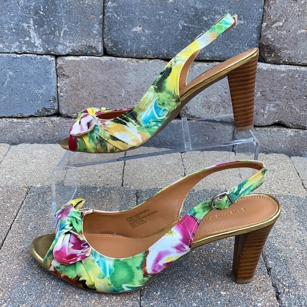 Etienne Aigner Floral Darla Chunky heal Slingback🩴 - Picture 3 of 12